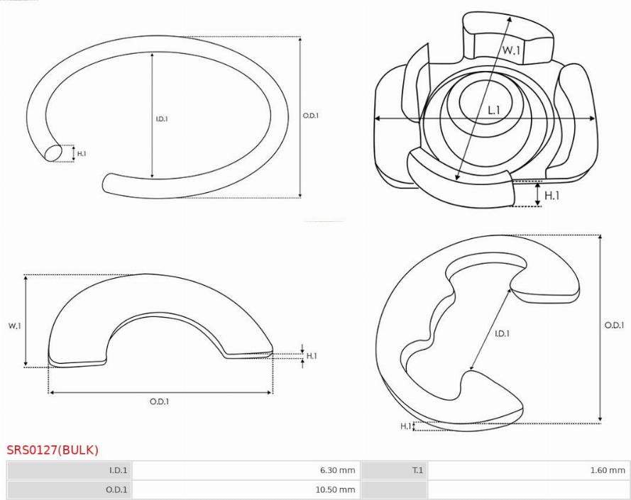 AS-PL SRS0127(BULK) - Ремкомплект, стартер autosila-amz.com