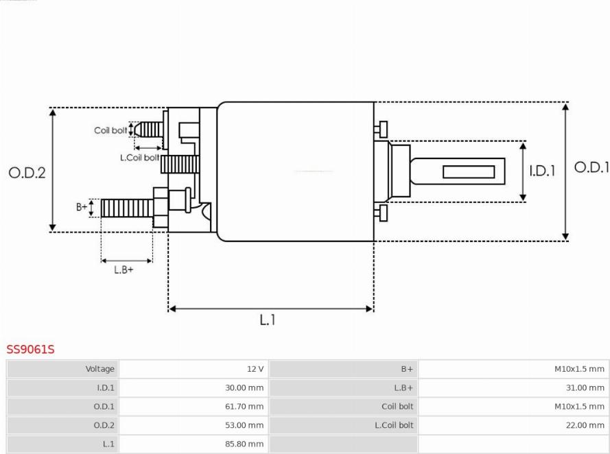 AS-PL SS9061S - Тяговое реле, соленоид, стартер autosila-amz.com