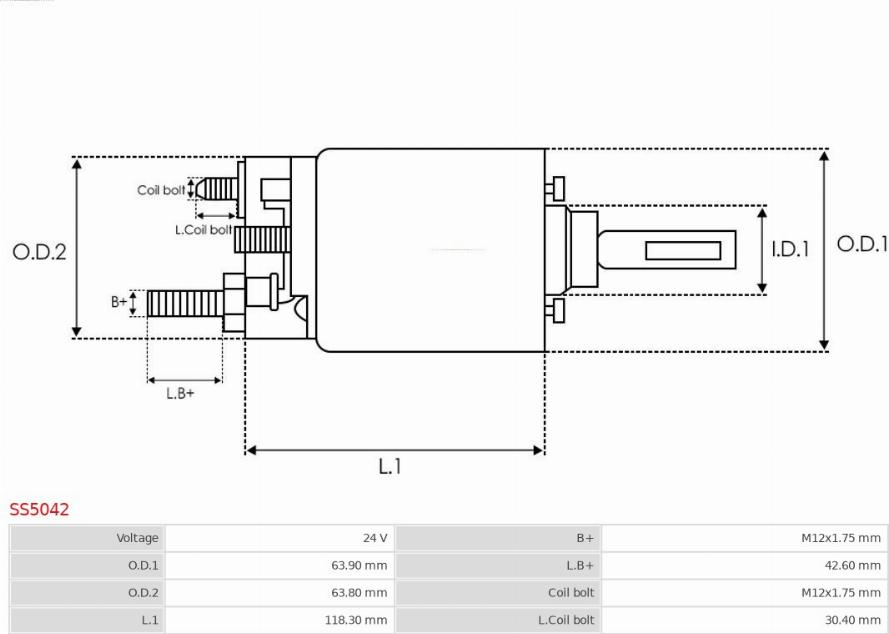 AS-PL SS5042 - SS5042_реле стартера втягивающее autosila-amz.com