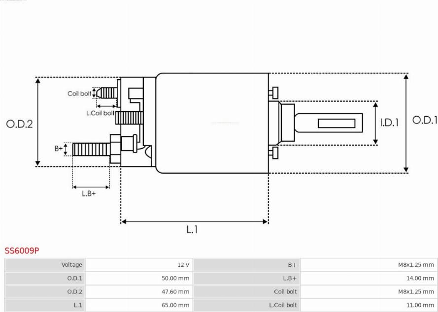 AS-PL SS6009P - Тяговое реле, соленоид, стартер autosila-amz.com