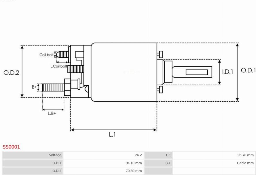 AS-PL SS0001 - РЕЛЕ СТАРТЕРА ВТЯГИВАЮЩЕЕ AS autosila-amz.com