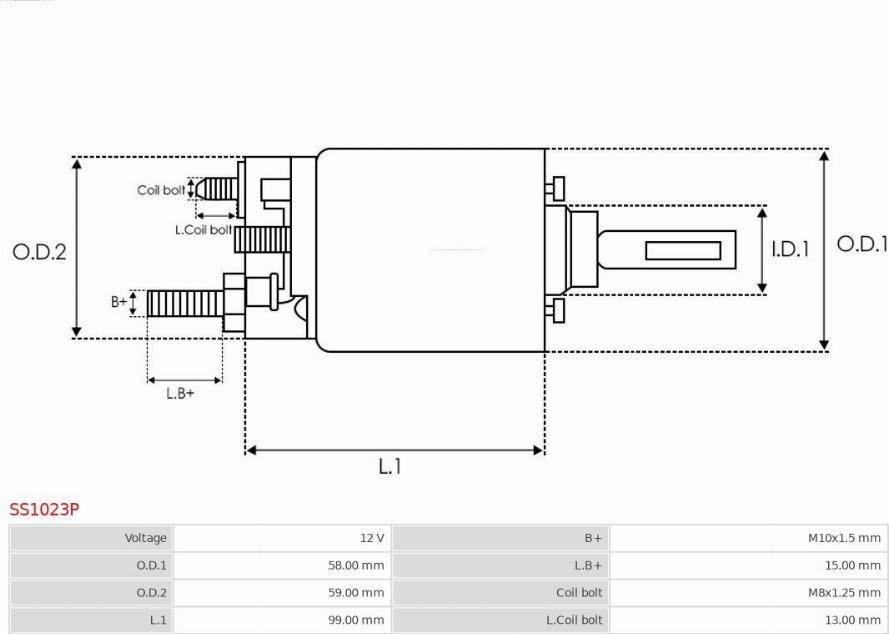 AS-PL SS1023P - Тяговое реле, соленоид, стартер autosila-amz.com