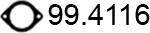 ASSO 99.4116 - Прокладка, труба выхлопного газа autosila-amz.com