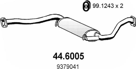 ASSO 44.6005 - Средний глушитель выхлопных газов autosila-amz.com
