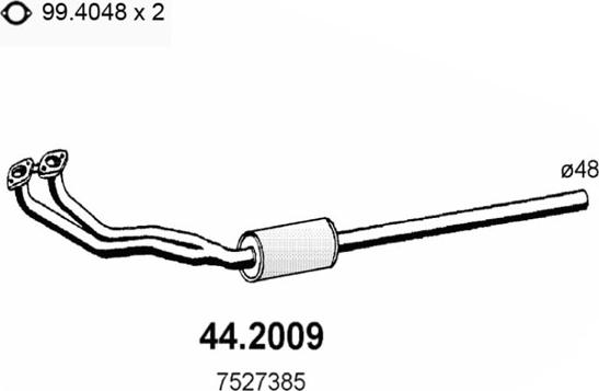 ASSO 44.2009 - Предглушитель выхлопных газов autosila-amz.com