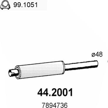 ASSO 44.2001 - Предглушитель выхлопных газов autosila-amz.com