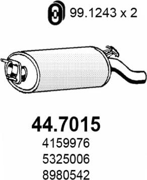 ASSO 44.7015 - Глушитель выхлопных газов, конечный autosila-amz.com
