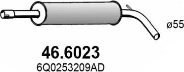 ASSO 46.6023 - Средний глушитель выхлопных газов autosila-amz.com