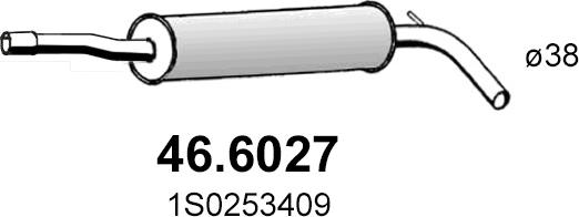 ASSO 46.6027 - Средний глушитель выхлопных газов autosila-amz.com