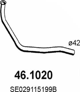 ASSO 46.1020 - Труба выхлопного газа autosila-amz.com