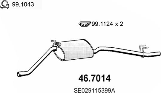 ASSO 46.7014 - Глушитель выхлопных газов, конечный autosila-amz.com