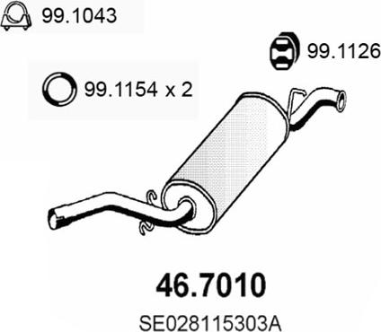 ASSO 46.7010 - Глушитель выхлопных газов, конечный autosila-amz.com