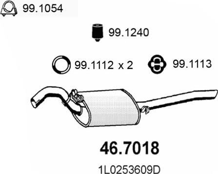 ASSO 46.7018 - Глушитель выхлопных газов, конечный autosila-amz.com