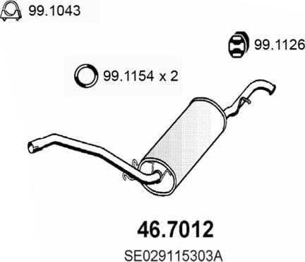 ASSO 46.7012 - Глушитель выхлопных газов, конечный autosila-amz.com