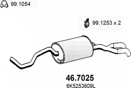 ASSO 46.7025 - Глушитель выхлопных газов, конечный autosila-amz.com