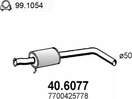 ASSO 40.6077 - Средний глушитель выхлопных газов autosila-amz.com