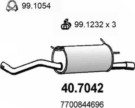 ASSO 40.7042 - Глушитель выхлопных газов, конечный autosila-amz.com