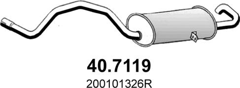 ASSO 40.7119 - Глушитель выхлопных газов, конечный autosila-amz.com