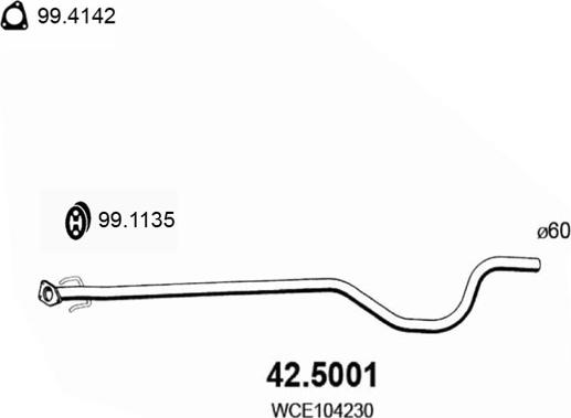 ASSO 42.5001 - Труба выхлопного газа autosila-amz.com