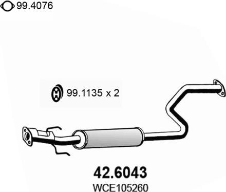 ASSO 42.6043 - Средний глушитель выхлопных газов autosila-amz.com