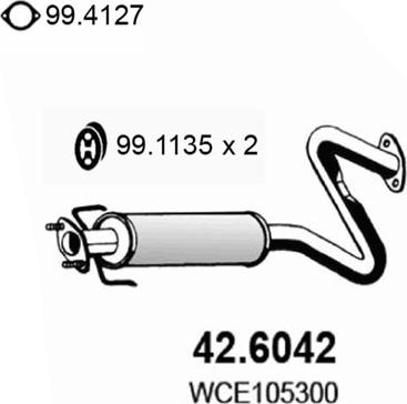 ASSO 42.6042 - Средний глушитель выхлопных газов autosila-amz.com