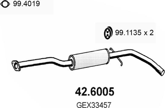 ASSO 42.6005 - Средний глушитель выхлопных газов autosila-amz.com
