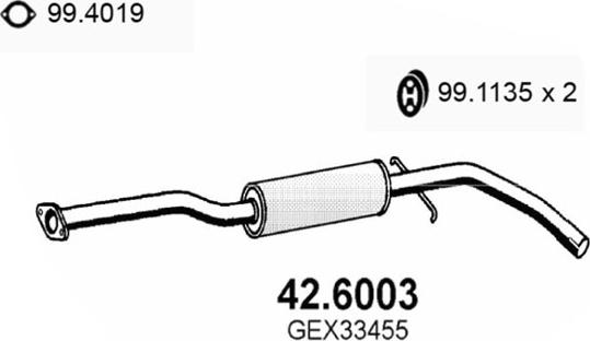 ASSO 42.6003 - Средний глушитель выхлопных газов autosila-amz.com