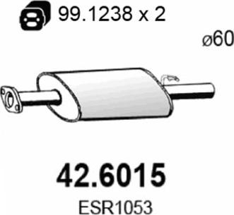 ASSO 42.6015 - Средний глушитель выхлопных газов autosila-amz.com