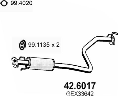 ASSO 42.6017 - Средний глушитель выхлопных газов autosila-amz.com
