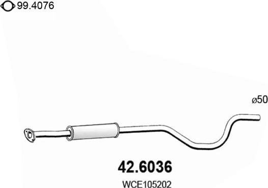 ASSO 42.6036 - Средний глушитель выхлопных газов autosila-amz.com