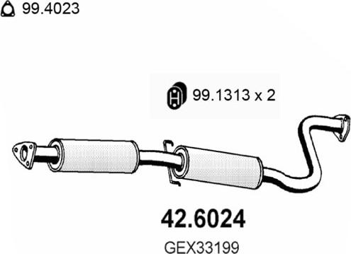 ASSO 42.6024 - Средний глушитель выхлопных газов autosila-amz.com