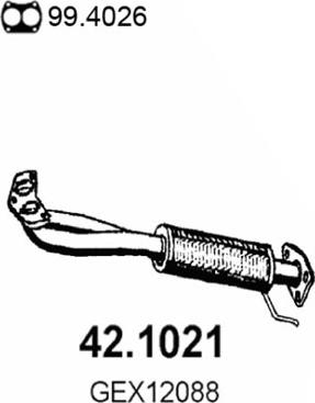 ASSO 42.1021 - Труба выхлопного газа autosila-amz.com