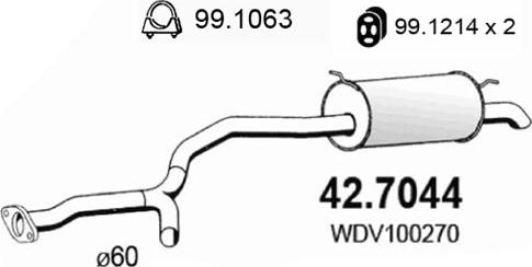 ASSO 42.7044 - Глушитель выхлопных газов, конечный autosila-amz.com