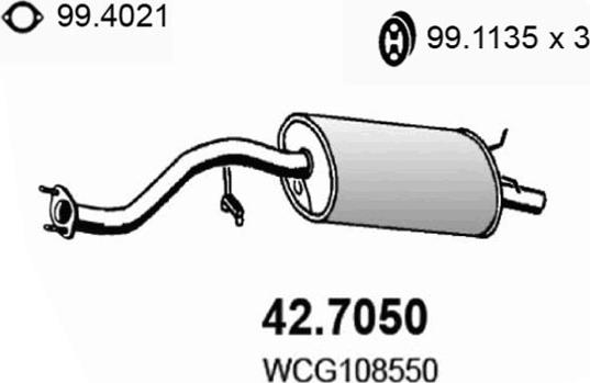 ASSO 42.7050 - Глушитель выхлопных газов, конечный autosila-amz.com