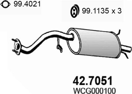 ASSO 42.7051 - Глушитель выхлопных газов, конечный autosila-amz.com