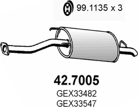 ASSO 42.7005 - Глушитель выхлопных газов, конечный autosila-amz.com