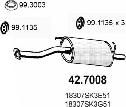 ASSO 42.7008 - Глушитель выхлопных газов, конечный autosila-amz.com