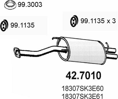 ASSO 42.7010 - Глушитель выхлопных газов, конечный autosila-amz.com