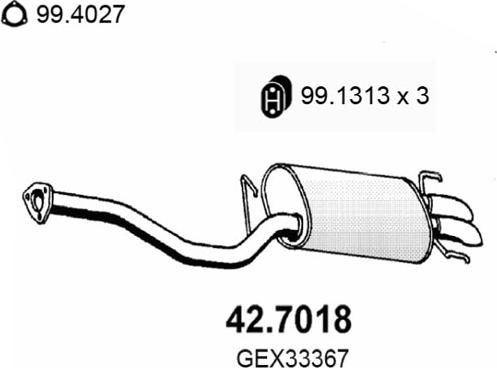 ASSO 42.7018 - Глушитель выхлопных газов, конечный autosila-amz.com
