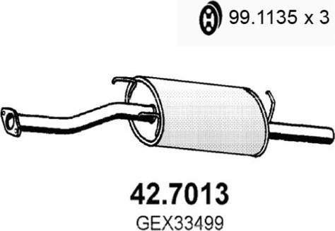 ASSO 42.7013 - Глушитель выхлопных газов, конечный autosila-amz.com