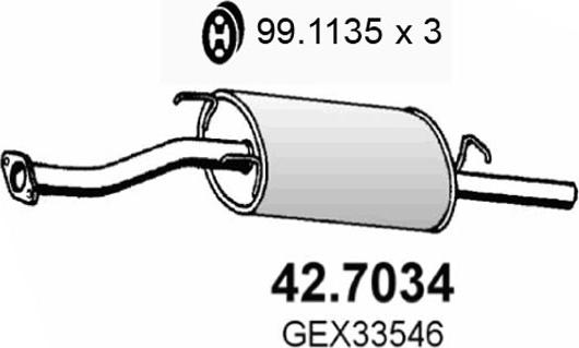 ASSO 42.7034 - Глушитель выхлопных газов, конечный autosila-amz.com