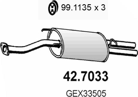 ASSO 42.7033 - Глушитель выхлопных газов, конечный autosila-amz.com