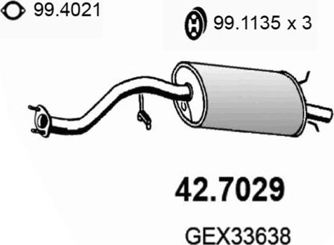 ASSO 42.7029 - Глушитель выхлопных газов, конечный autosila-amz.com
