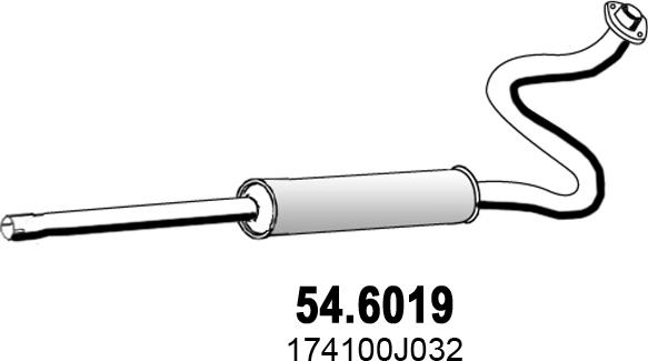 ASSO 54.6019 - Средний глушитель выхлопных газов autosila-amz.com