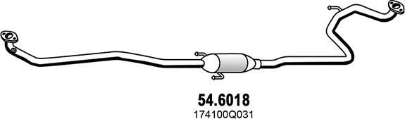 ASSO 54.6018 - Средний глушитель выхлопных газов autosila-amz.com