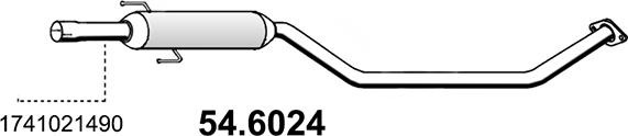 ASSO 54.6024 - Средний глушитель выхлопных газов autosila-amz.com