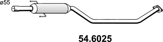 ASSO 54.6025 - Средний глушитель выхлопных газов autosila-amz.com