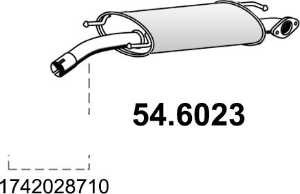 ASSO 54.6023 - Средний глушитель выхлопных газов autosila-amz.com