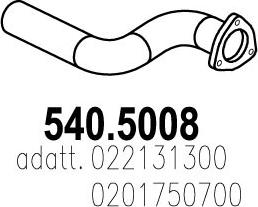 ASSO 540.5008 - Труба выхлопного газа autosila-amz.com