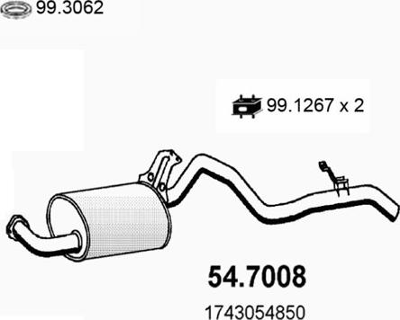 ASSO 54.7008 - Глушитель выхлопных газов, конечный autosila-amz.com